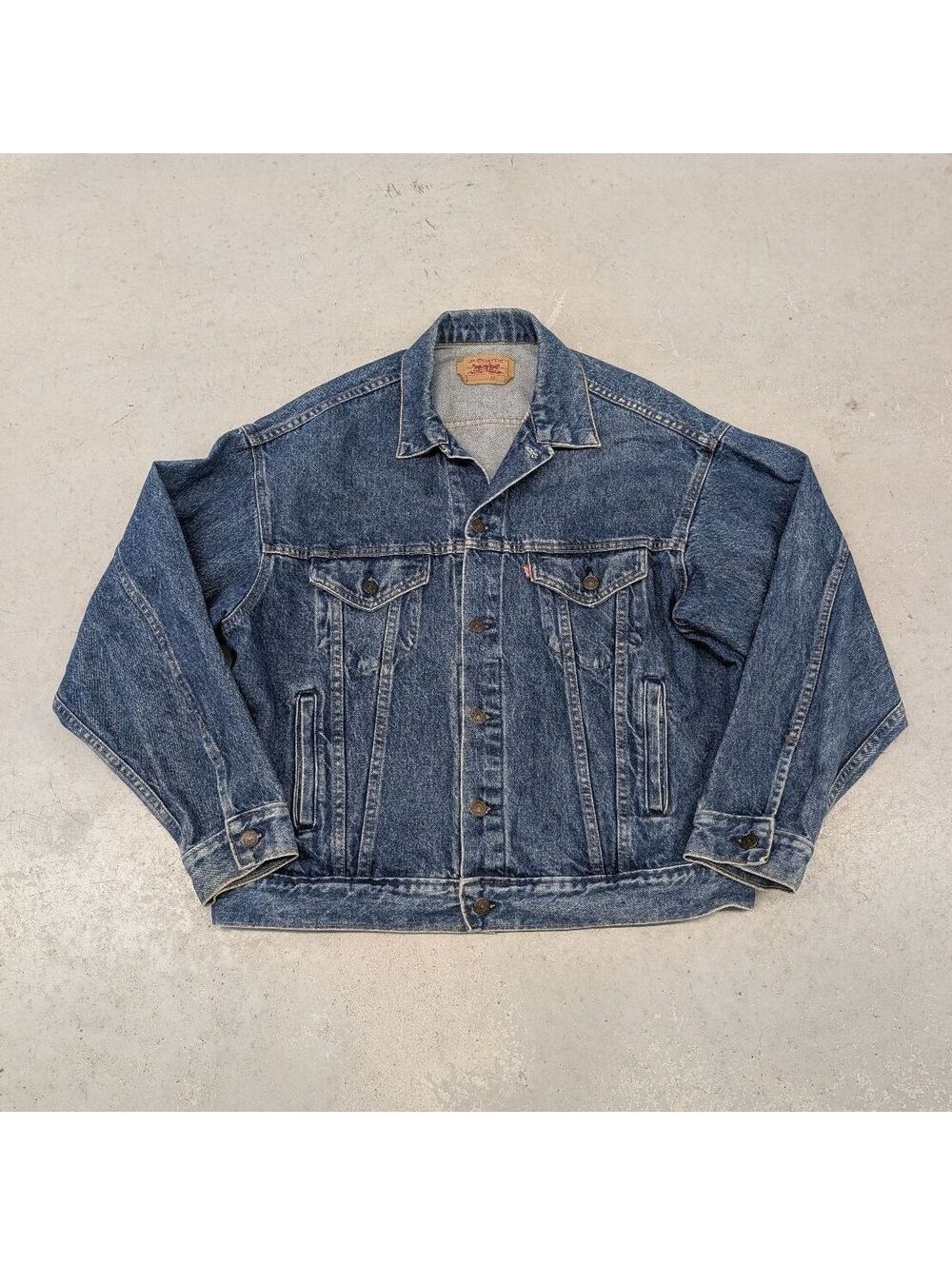 Vintage 80s Levis Made in USA Blue Denim Trucker Jacket